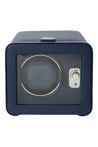 Scatola carica orologi in pelle - Navy