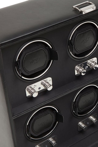 Scatola carica orologi in pelle per 6 orologi Heritage - Nero