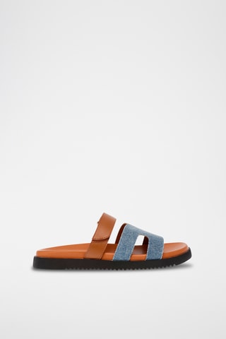 Denim Sandalen - Camel