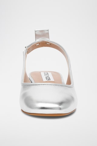 Schapenleren Sandalen met Hak - Zilverkleurig