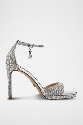 Sandalen met hak - Zilverkleurig