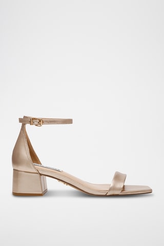 Schapenleren Sandalen met Hak - Goudkleurig