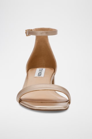 Schapenleren Sandalen met Hak - Goudkleurig