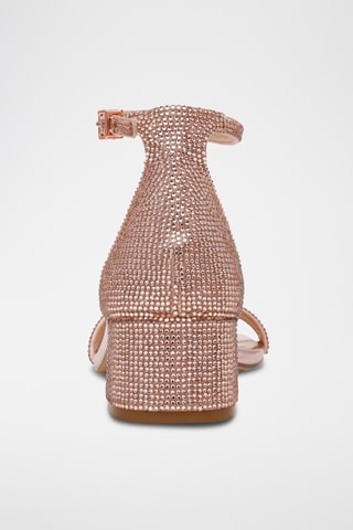 Satijnen Sandalen met Hak - Roségoudkleurig