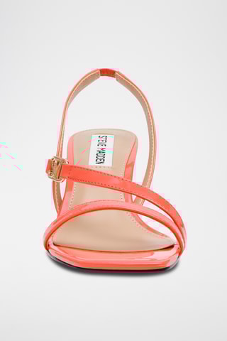 Sandalen met hak - Koraalrood