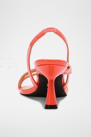 Sandalen met hak - Koraalrood