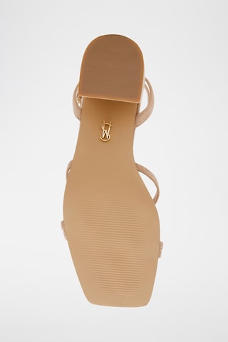 Schapennubuck Sandalen met Hak - Beige