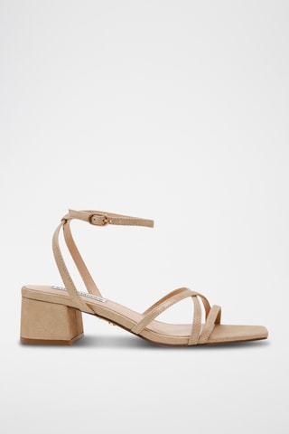 Schapennubuck Sandalen met Hak - Goudkleurig