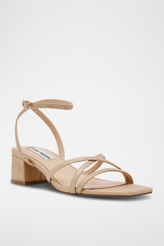 Schapennubuck Sandalen met Hak - Goudkleurig