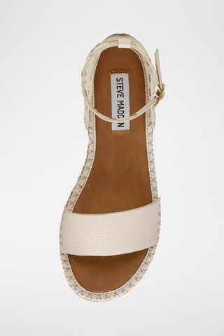 Leren Sandalen met Sleehak - Ecru