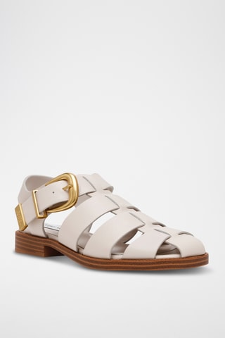 Leren Sandalen - Ecru