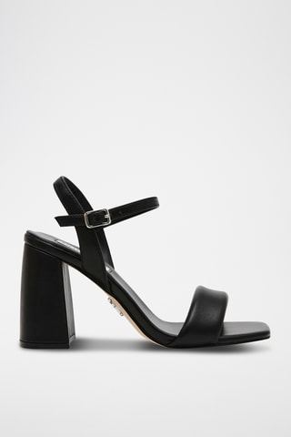 Schapenleren Sandalen met Hak - Zwart