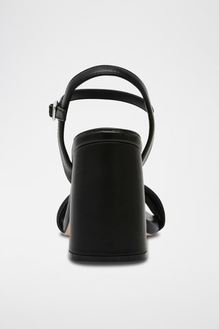 Schapenleren Sandalen met Hak - Zwart
