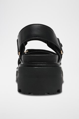 Schapenleren Sandalen met Hak - Zwart