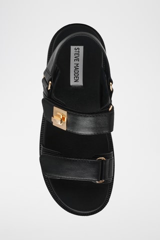 Schapenleren Sandalen met Hak - Zwart