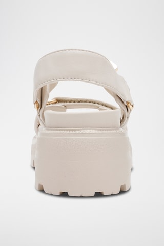 Schapenleren Sandalen met Hak - Ecru