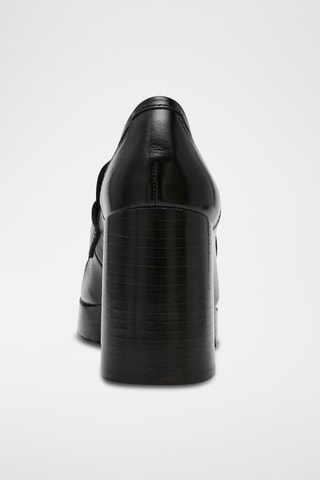 Leren Mocassins met Hak - Zwart