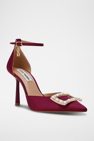 Satijnen Pumps - Bordeauxrood