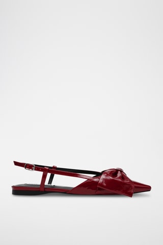 Leren Ballerina's - Bordeauxrood