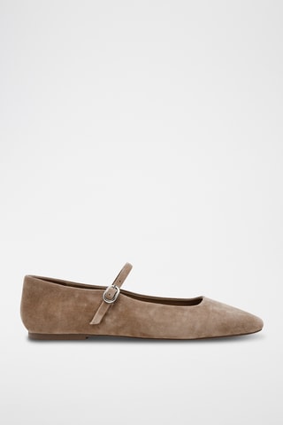 Nubuck Mary Janes - Taupe