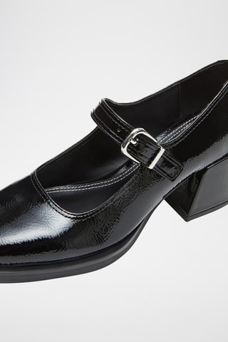 Gelakte Mary Janes met Hak - Zwart