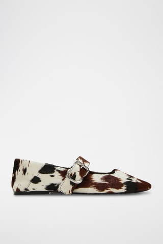 Leren Mary Janes - Wit en bruin