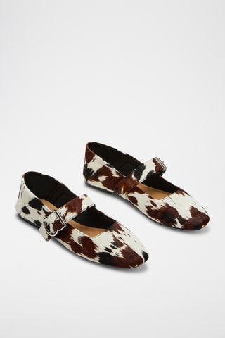 Leren Mary Janes - Wit en bruin