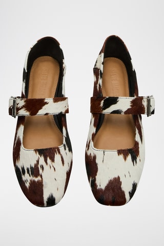 Leren Mary Janes - Wit en bruin