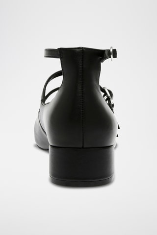 Schapenleren Mary Janes met Hak - Zwart