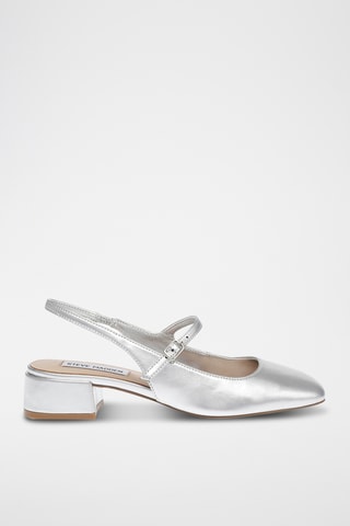 Gelakte Mary Janes met Hak - Zilverkleurig