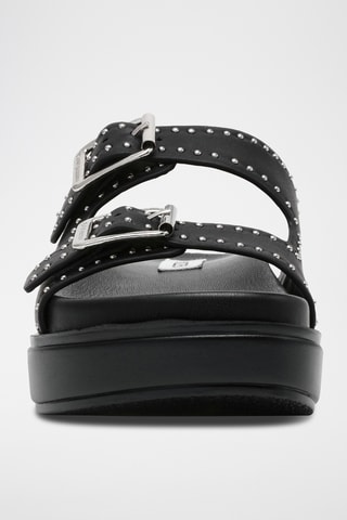 Leren Platform Muiltjes - Zwart