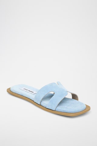 Geitennubuck Muiltjes   Hemelsblauw