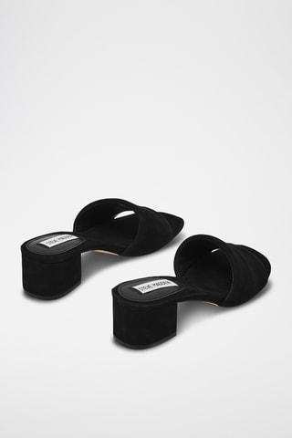 Nubuck Muiltjes met Hak - Zwart