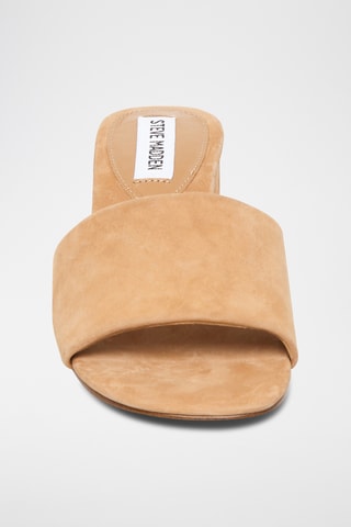 Nubuck Muiltjes met Hak - Camel