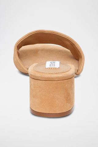 Nubuck Muiltjes met Hak - Camel