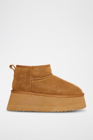 Gevoerde Nubuck Laarzen - Camel