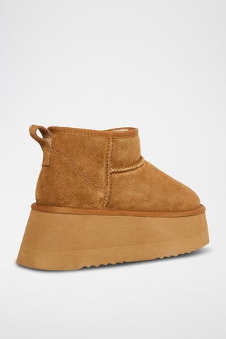 Gevoerde Nubuck Laarzen - Camel