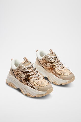 Sneakers - Goudkleurig en wit