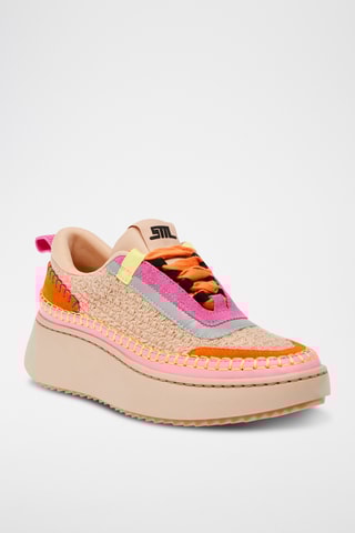 Sneakers - Beige en oranje