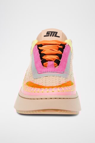 Sneakers - Beige en oranje