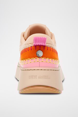Sneakers - Beige en oranje