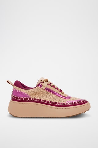 Nubuck Sneakers - Beige en roze