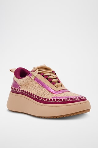 Nubuck Sneakers - Beige en roze