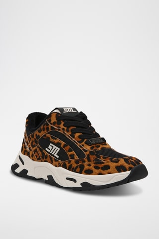 Leren Platform Sneakers - Zwart