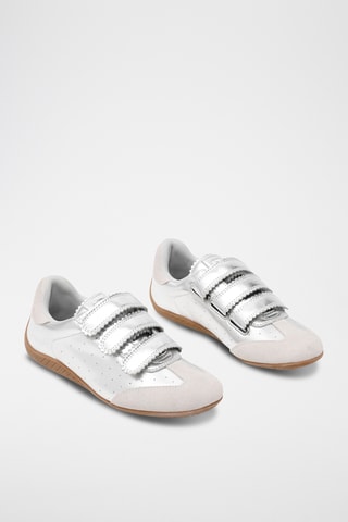 Leren Sneakers - Zilverkleurig