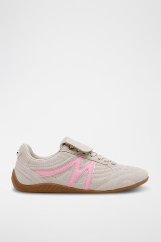 Leren Sneakers - Ecru en roze