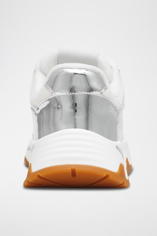 Leren Platform Sneakers - Zilverkleurig