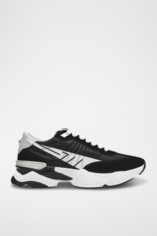 Nubuck Platform Sneakers - Zwart