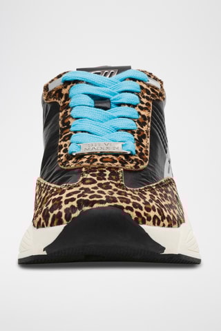 Nubuck Platform Sneakers - Bruin en Beige