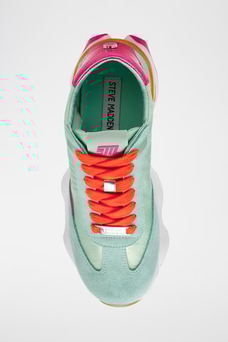 Platform Nubuck Sneakers - Fuchsia en Lichtgroen